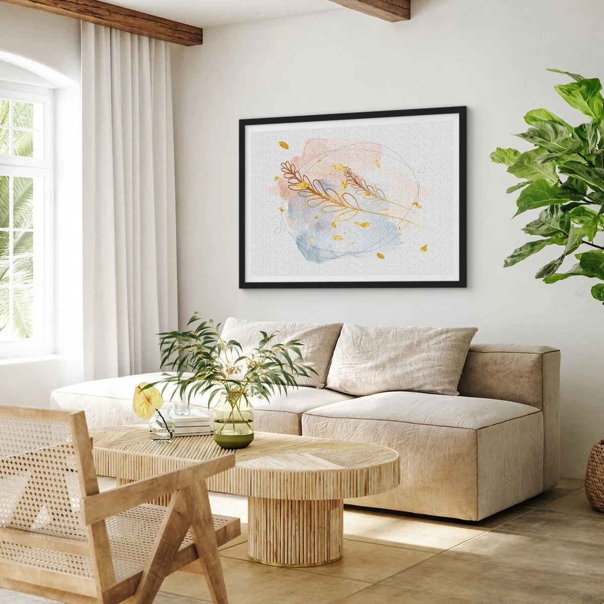 Plagát v čiernom ráme - Zlatý závan - 91x61 cm