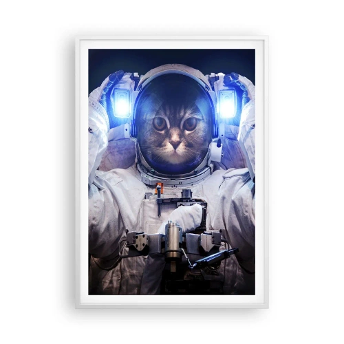 Plagát v bielom ráme - Houston, máte problém - 70x100 cm