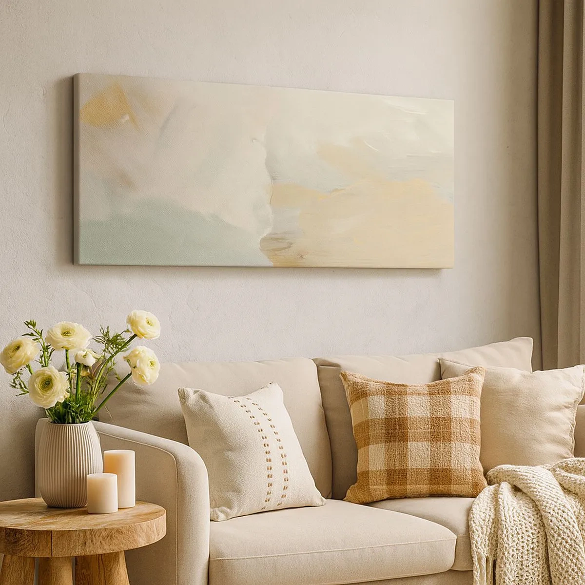 Obraz na plátne - Abstrakcia – krajina nehy - 100x40 cm