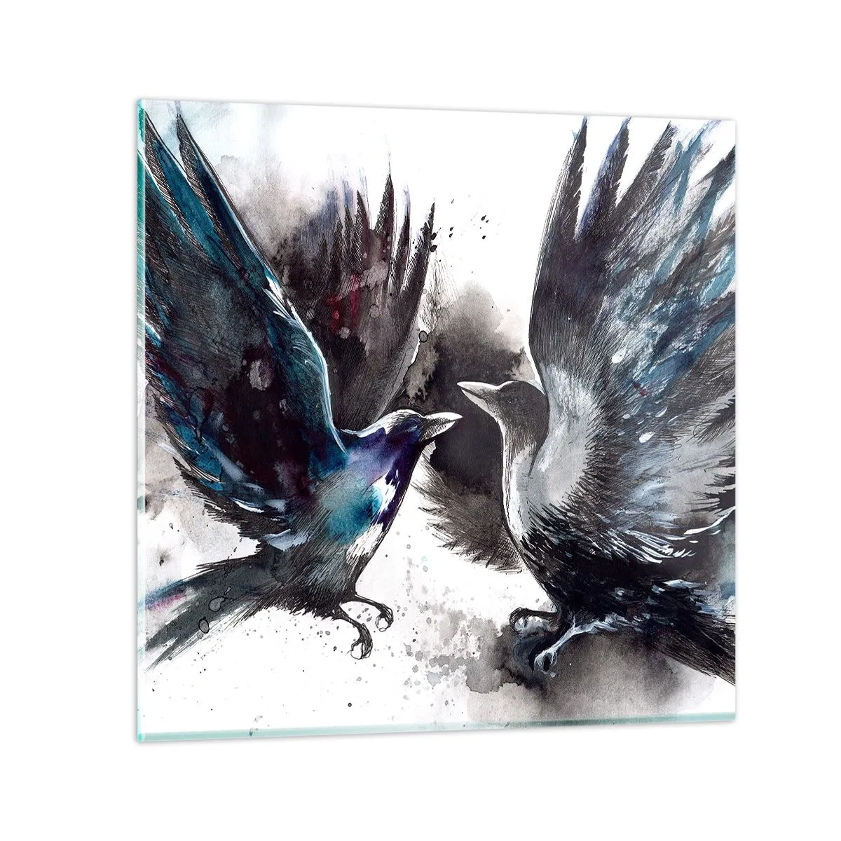 Obraz na skle - Havran havranovi… - 70x70 cm