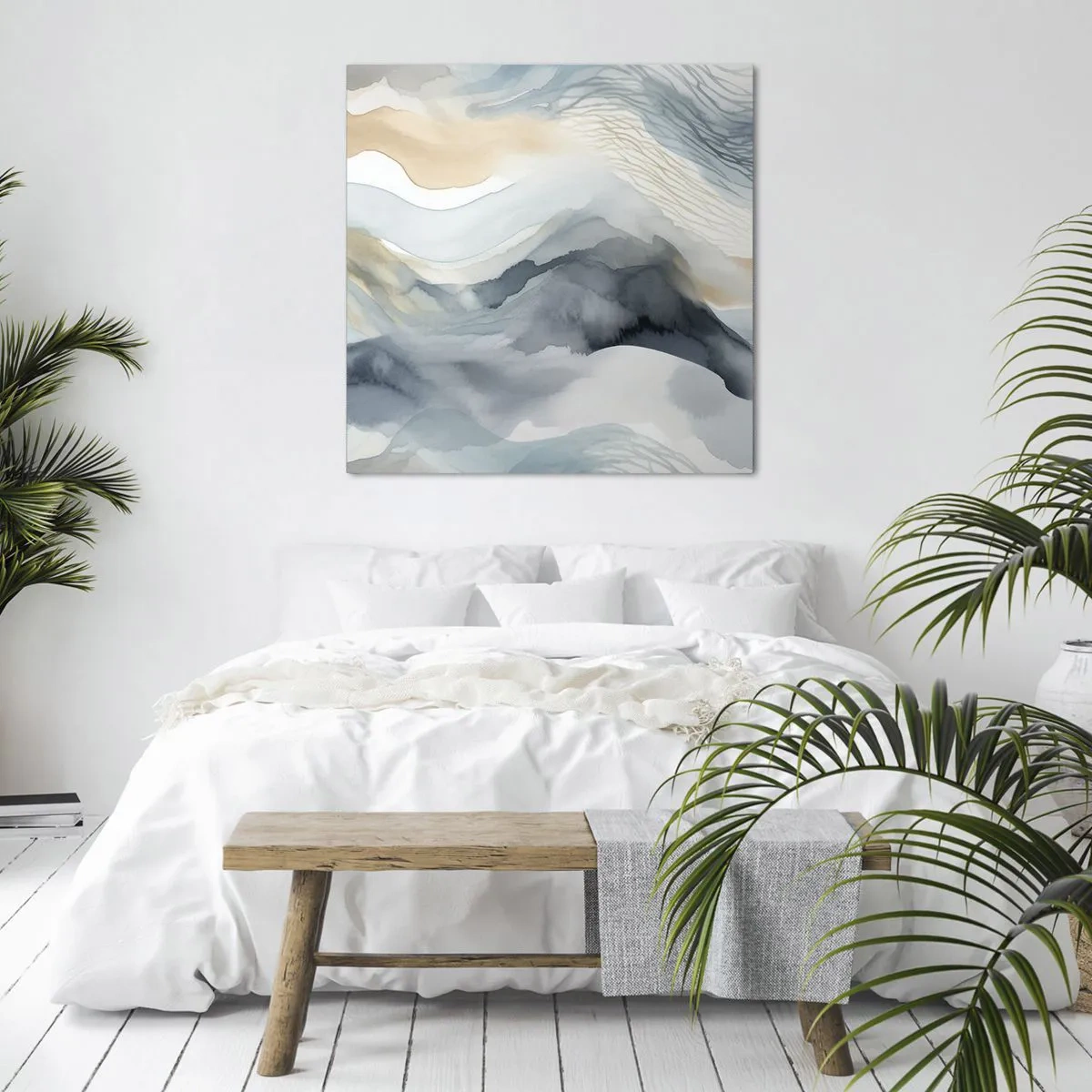 Obraz na plátne - Abstrakcia snehu a hmly - 30x30 cm