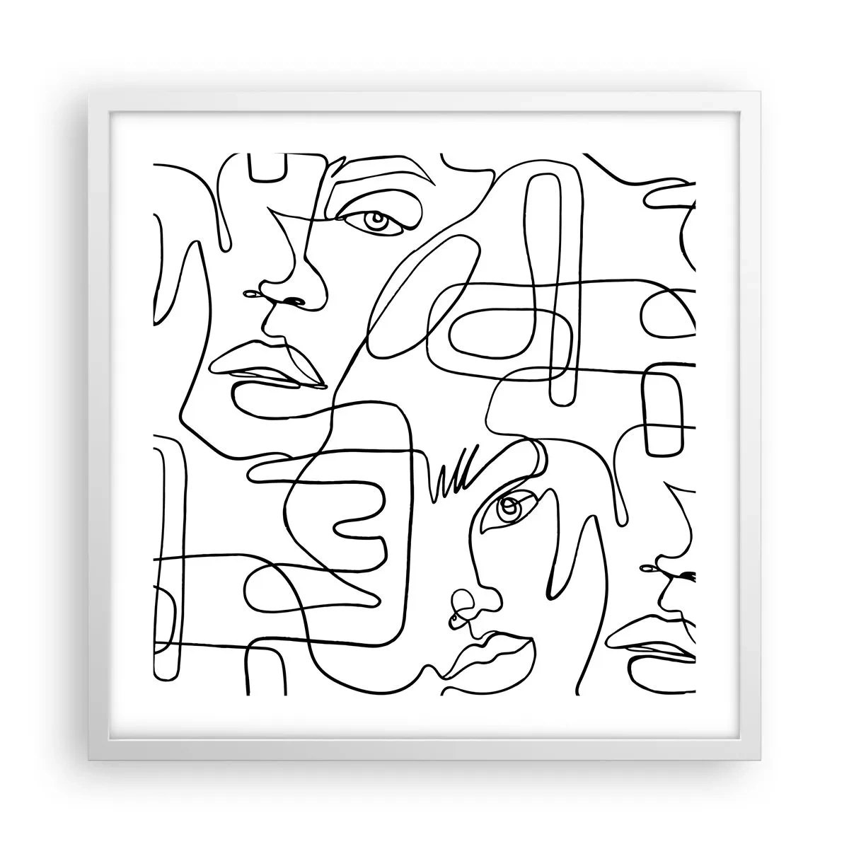 Plagát v bielom ráme - V spletených emóciách - 50x50 cm