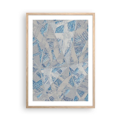 Plagát v ráme zo svetlého duba - V šedo-modrom labyrinte - 50x70 cm