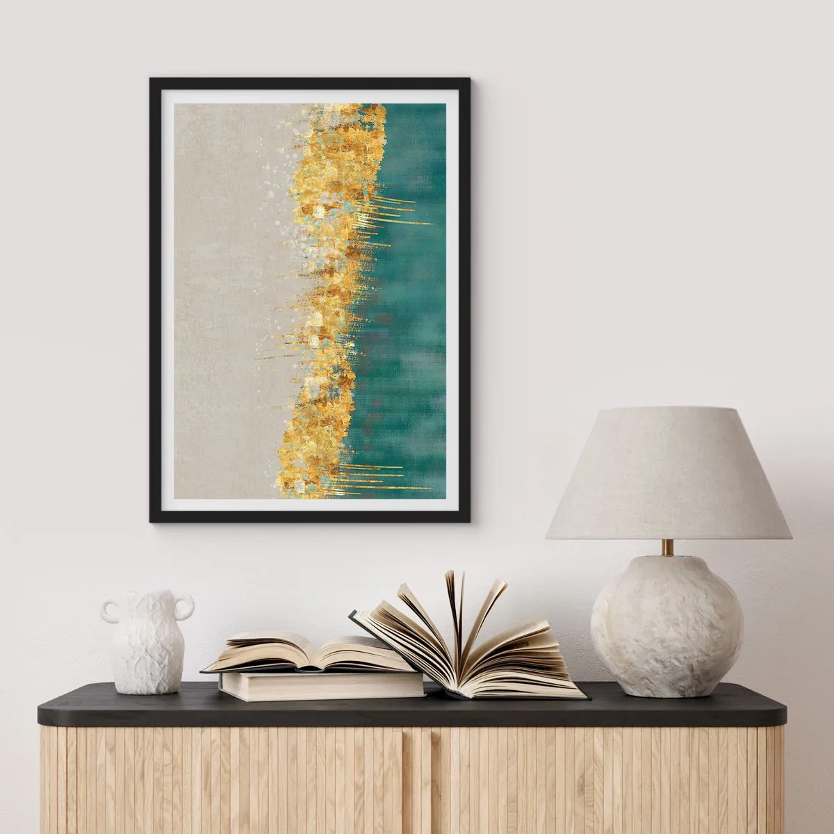 Plagát v čiernom ráme - Zlatá hranica - 40x50 cm