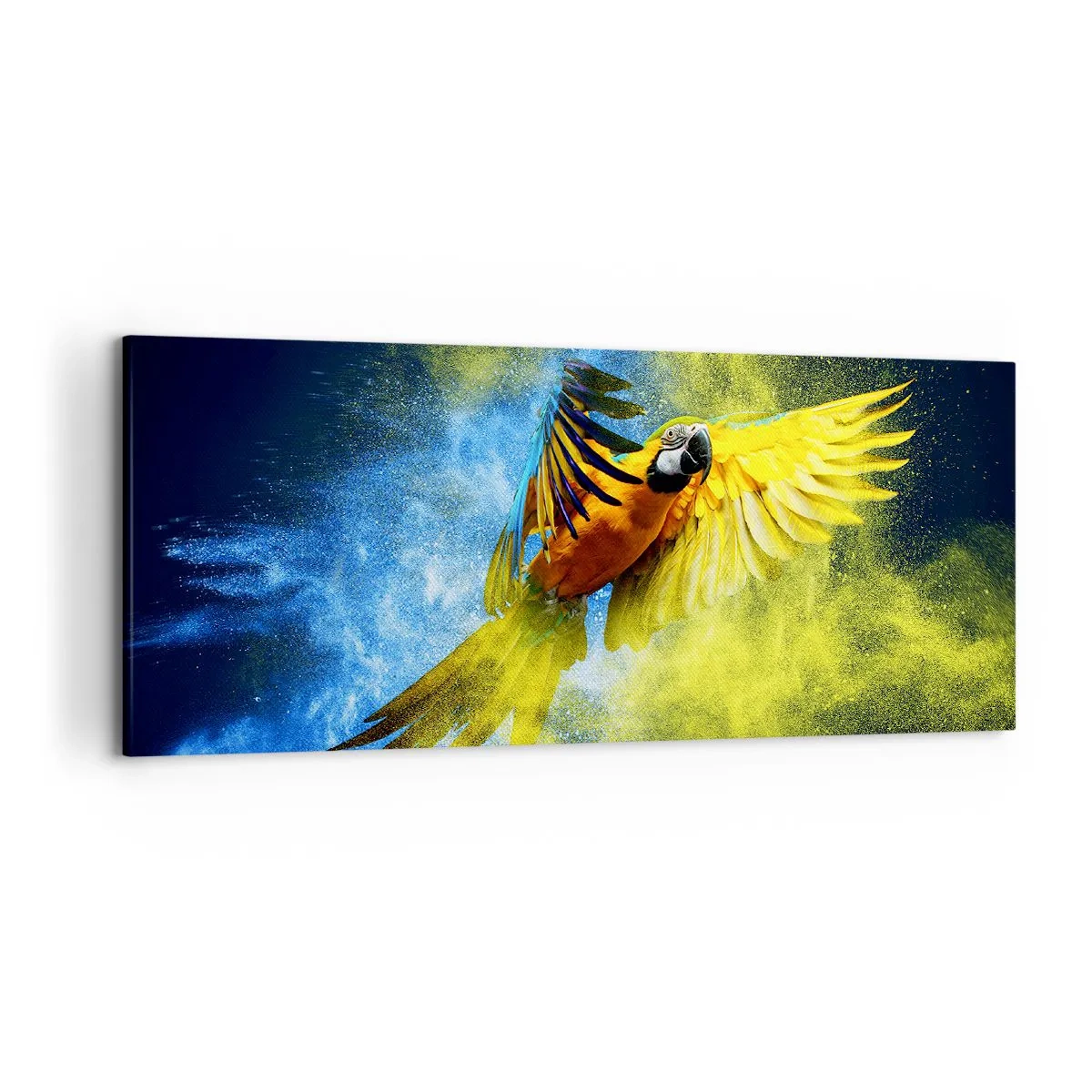 Obraz na plátne - V modro-zlatom prachu - 120x50 cm