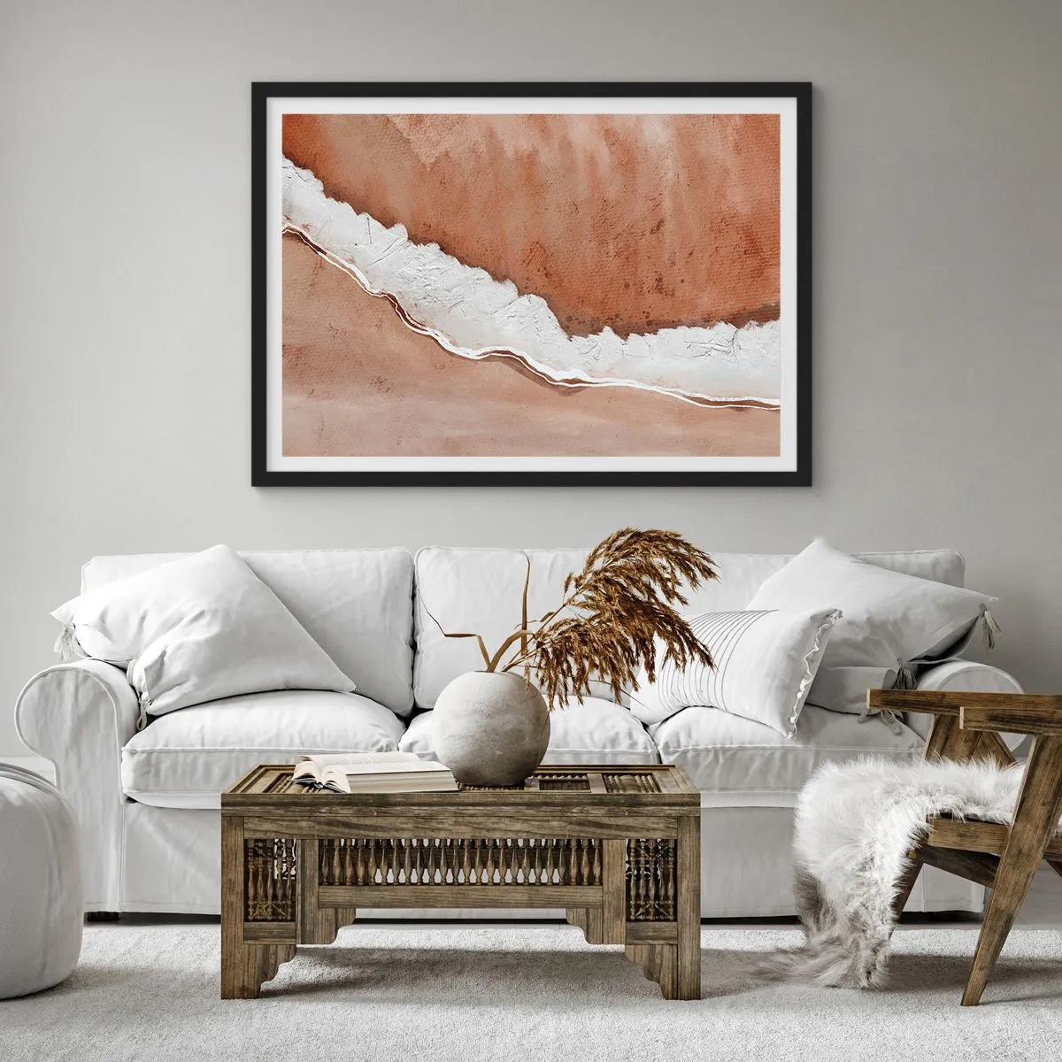 Plagát v čiernom ráme - V zemitých farbách - 100x70 cm