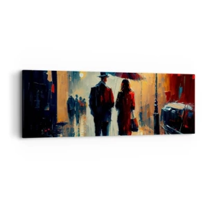 Obraz na plátne - Mestská love story - 90x30 cm