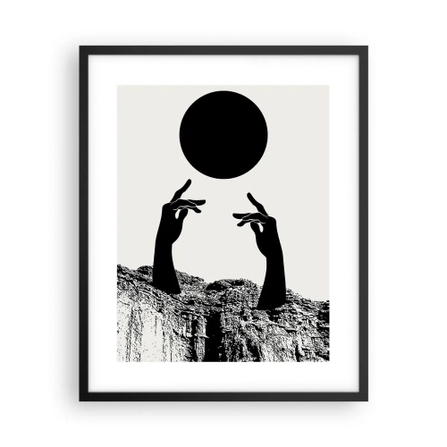 Plagát v čiernom ráme - Surrealistická kompozícia: slnko a zvyšok - 40x50 cm