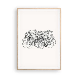 Plagát v ráme zo svetlého duba - Spoločne v tíme - 70x100 cm