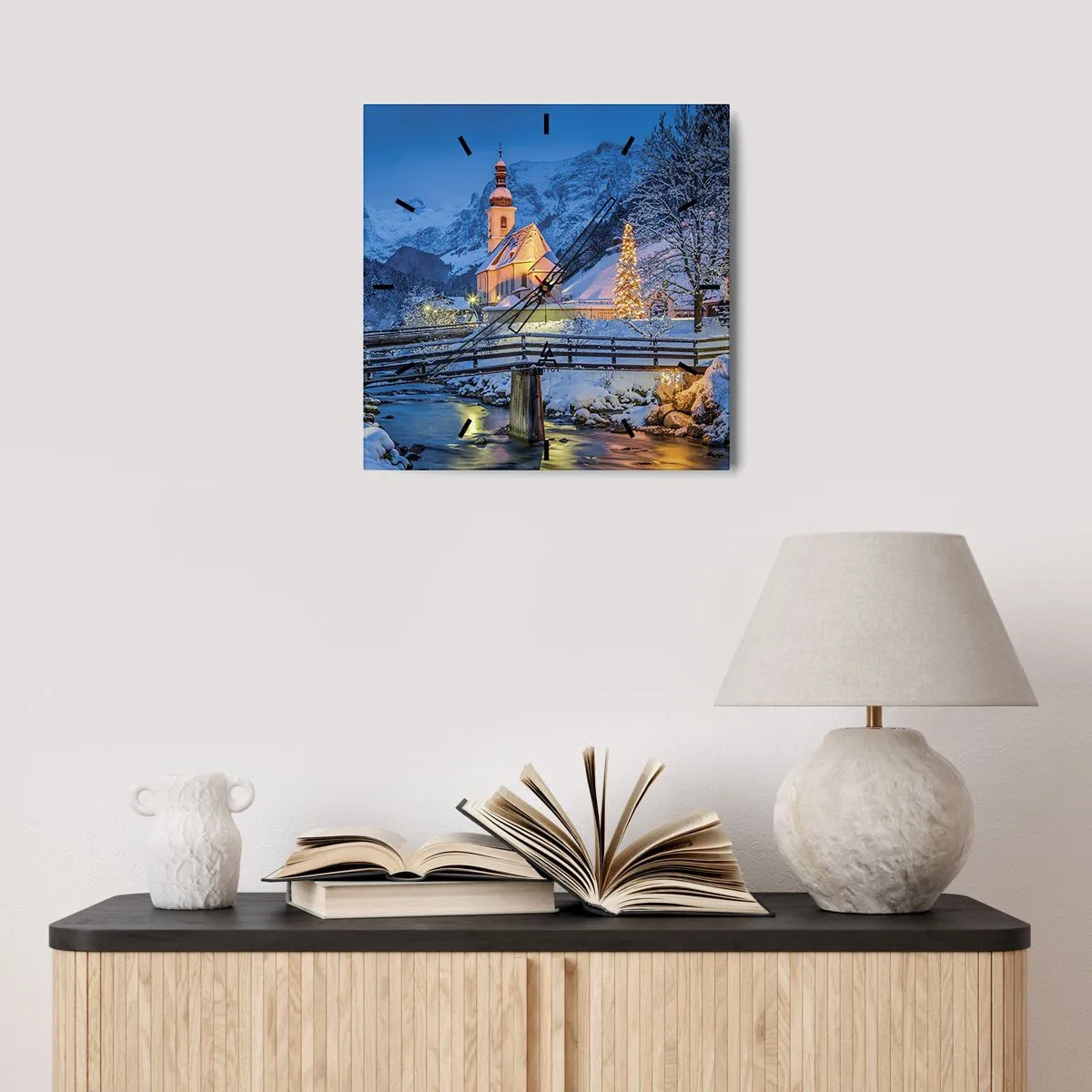 Nástenné hodiny - Duch Vianoc - 40x40 cm