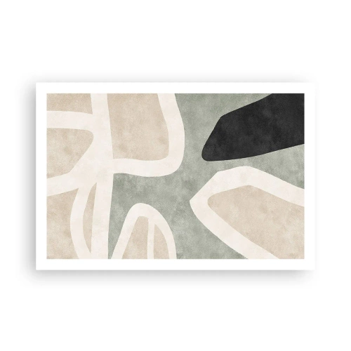 Plagát - Kompozícia s čiernym motívom - 91x61 cm