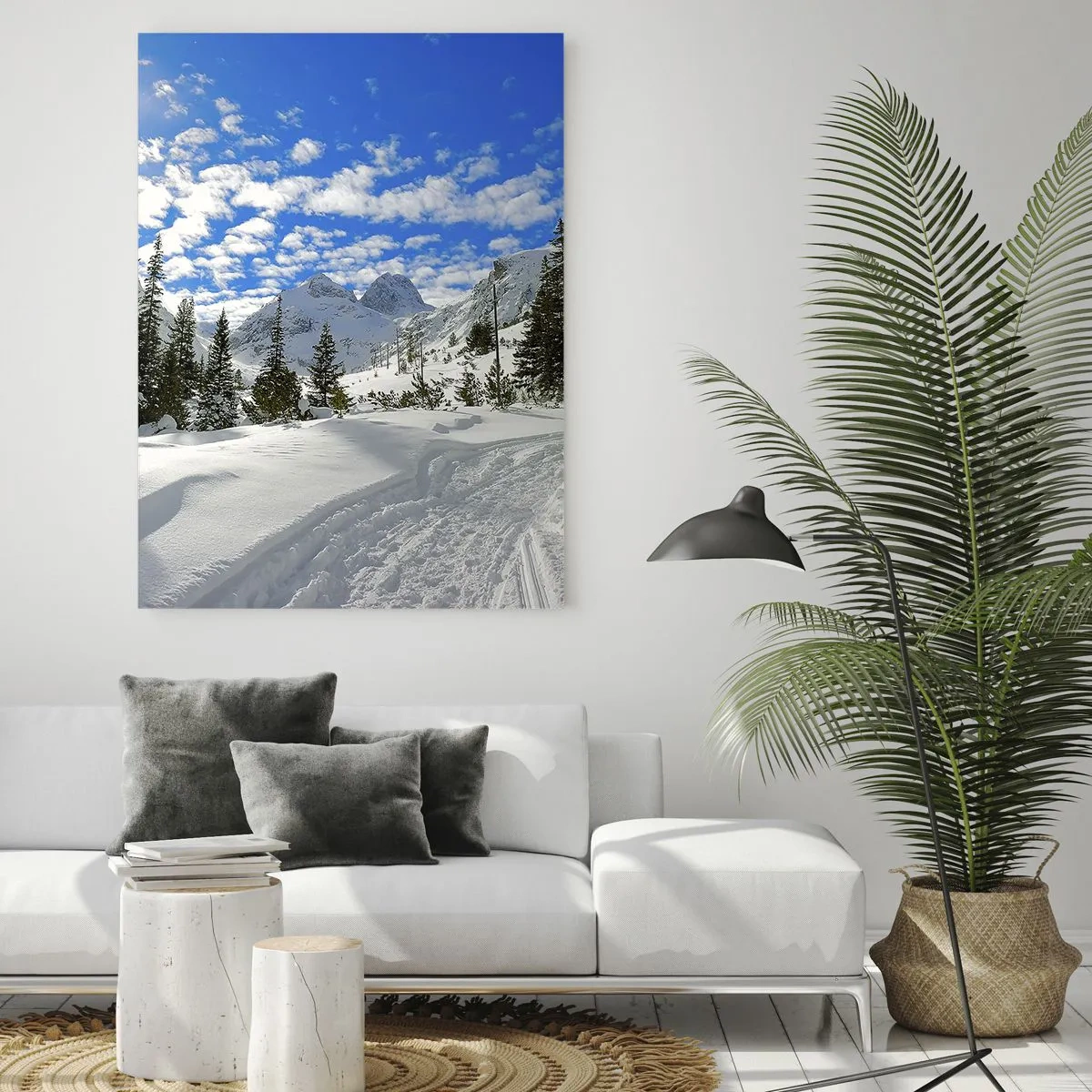 Obraz na skle - V snehu a na slnku - 50x70 cm