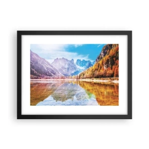 Plagát v čiernom ráme - A v horách už je jeseň - 40x30 cm