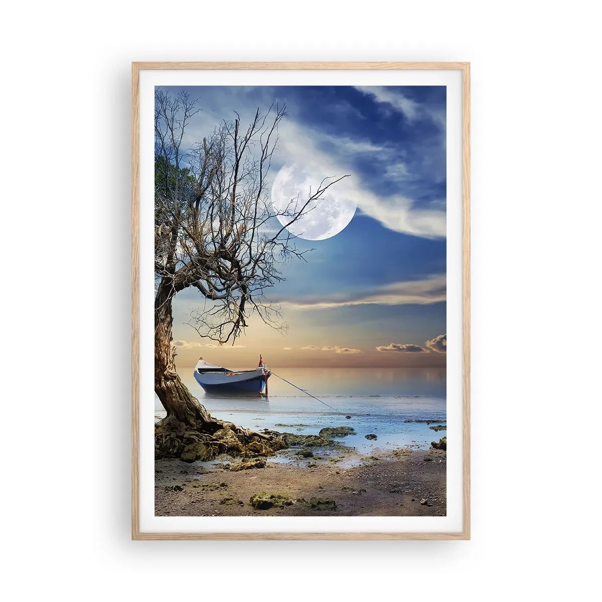 Plagát v ráme zo svetlého duba - Je to koniec alebo začiatok? - 70x100 cm