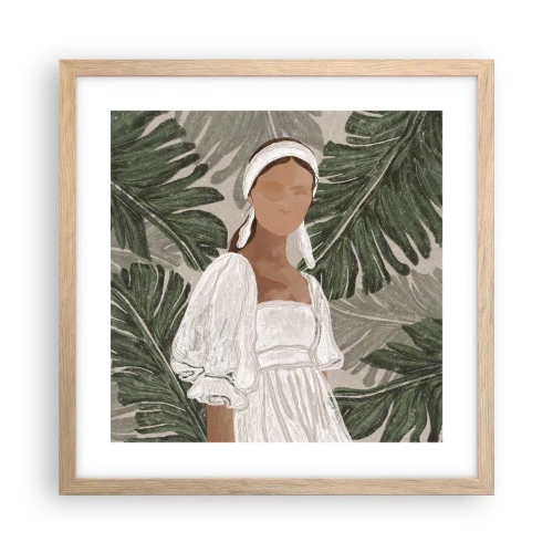 Plagát v ráme zo svetlého duba - Exotický portrét - 40x40 cm