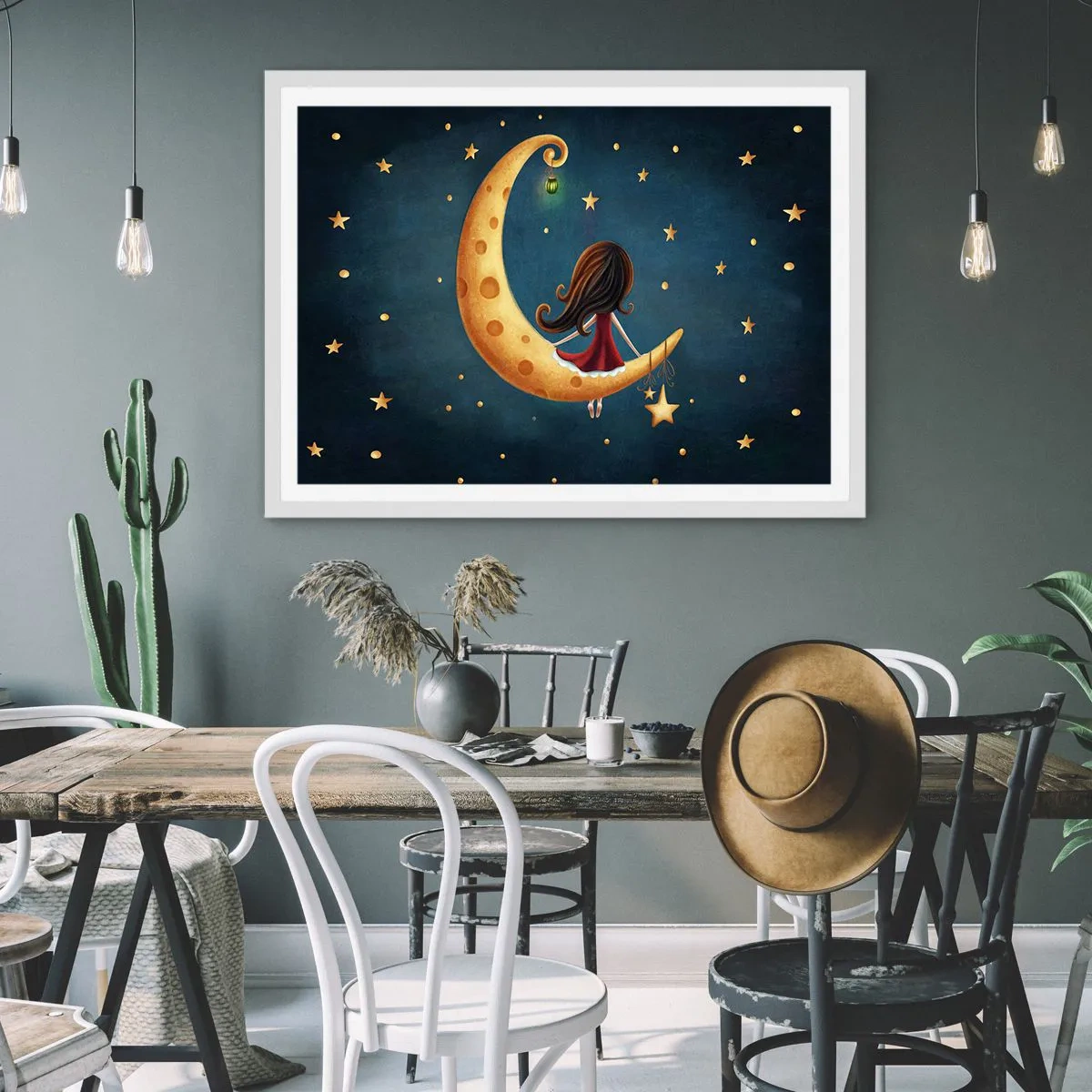 Plagát v bielom ráme - Kedysi dávno… - 50x40 cm