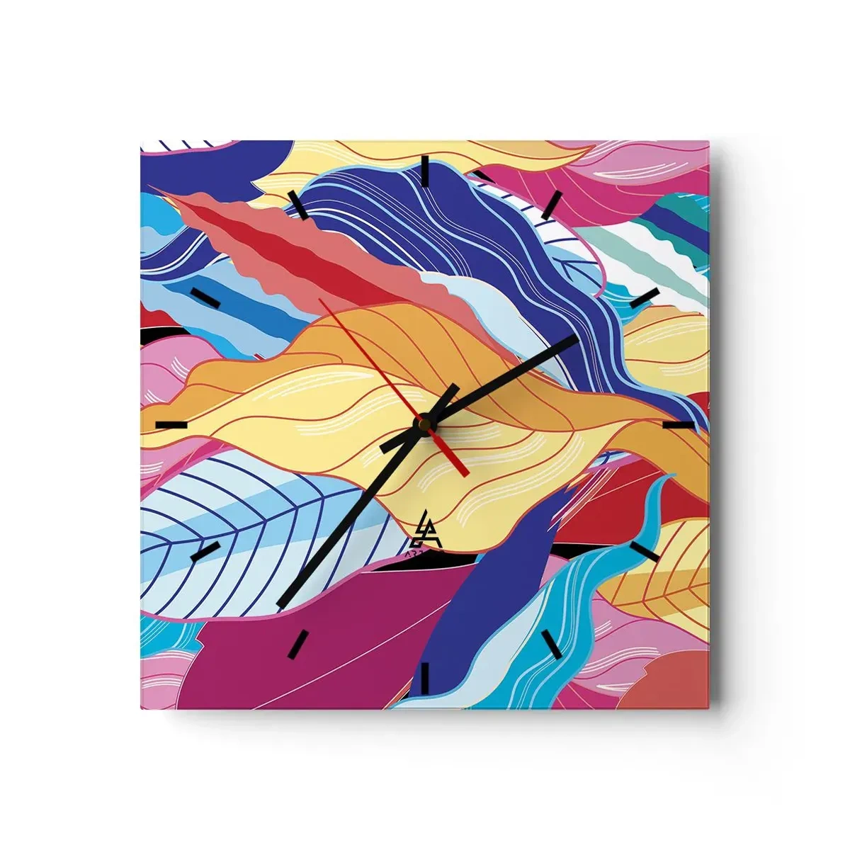 Nástenné hodiny - Farebný neporiadok - 30x30 cm