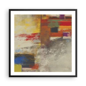 Plagát v čiernom ráme - Geometria farieb - 60x60 cm