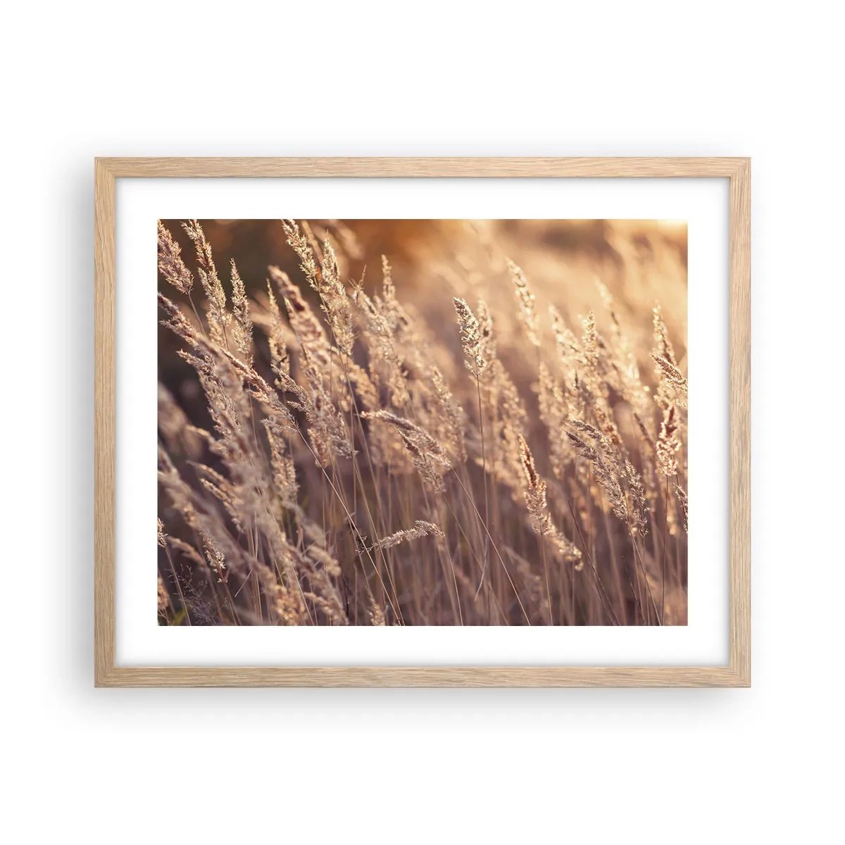 Plagát v ráme zo svetlého duba - Pripravení privítať jeseň - 50x40 cm