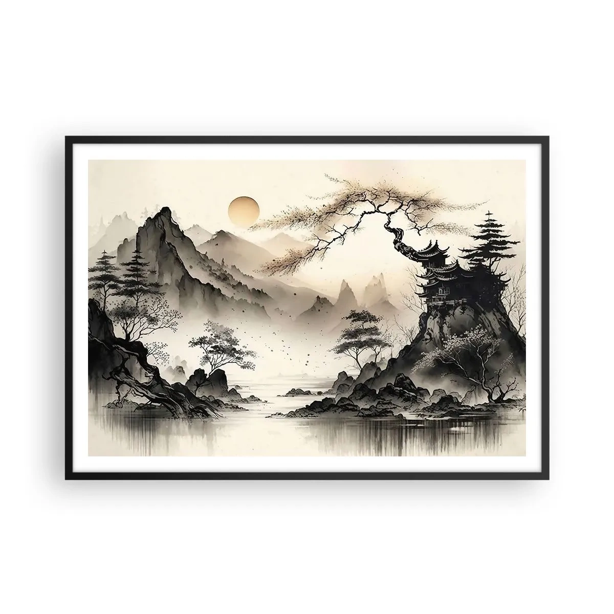 Plagát v čiernom ráme - Jedinečné kúzlo orientu - 100x70 cm