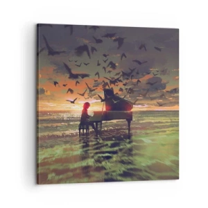 Obraz na plátne - Koncert na piano a vlny - 60x60 cm