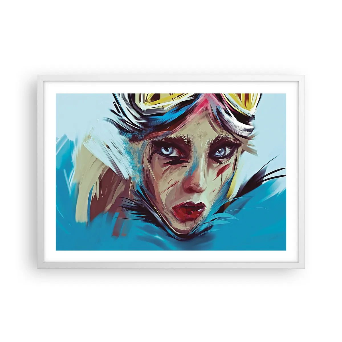 Plagát v bielom ráme - Silničná bojovníčka - 70x50 cm