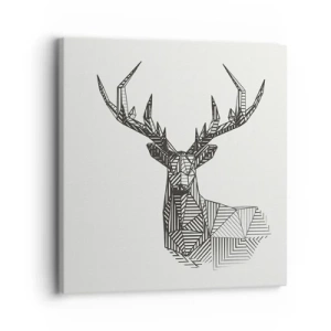 Obraz na plátne - Jeleň v kubistickom štýle - 30x30 cm