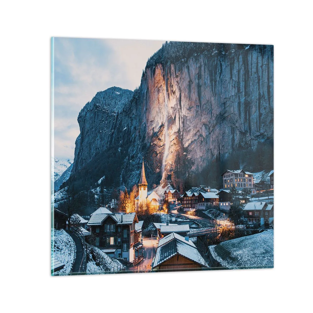 Obraz na skle - Svetlý duch zimy - 70x70 cm