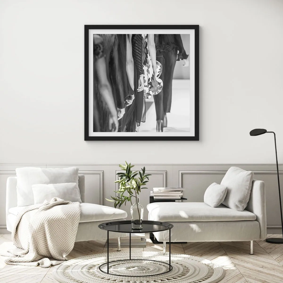 Plagát v čiernom ráme - Štýlový sprievod - 30x30 cm