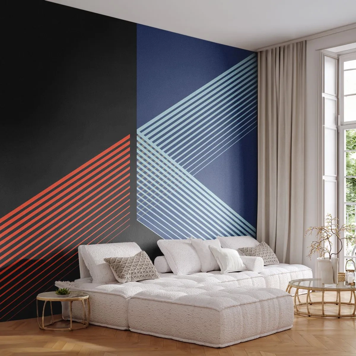 Samolepiaca Fototapeta Deluxe Sticker - Jednoduchý príbeh - Abstrakcia, Kus, Čiarové umenie - 250x175 cm