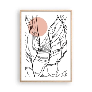 Plagát v ráme zo svetlého duba - V sieti vetvičiek - 50x70 cm