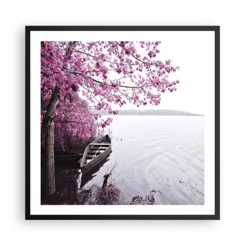 Plagát v čiernom ráme - V ružovom tichu - 60x60 cm