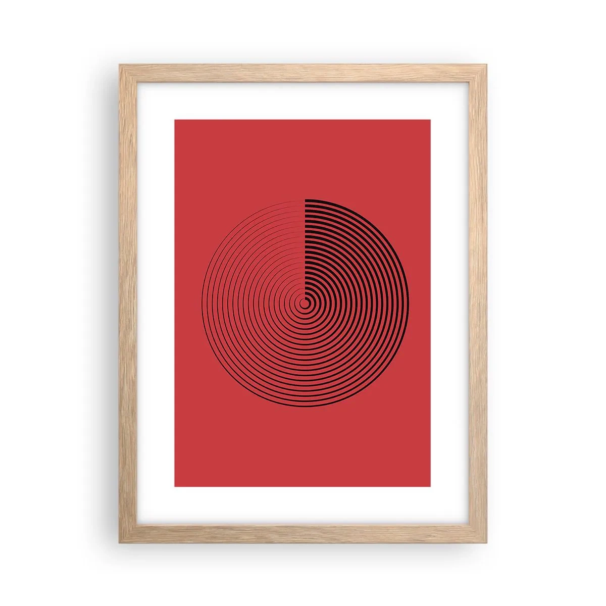 Plagát v ráme zo svetlého duba - Kruhový pohyb - 30x40 cm