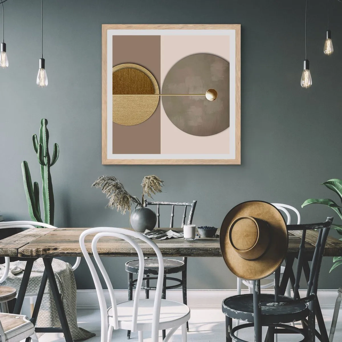 Plagát v ráme zo svetlého duba - Dokonalá rovnováha - 40x40 cm