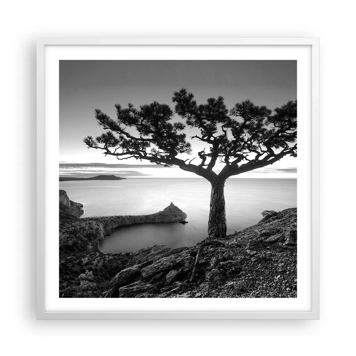 Plagát v bielom ráme - Pokoj až k horizontu - 60x60 cm