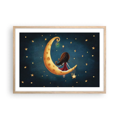 Plagát v ráme zo svetlého duba - Kedysi dávno… - 70x50 cm