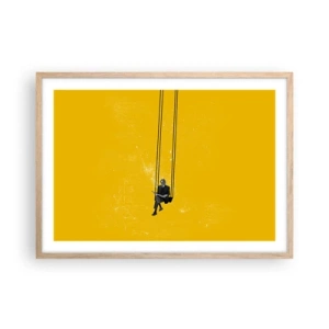 Plagát v ráme zo svetlého duba - Deň ako každý iný - 70x50 cm