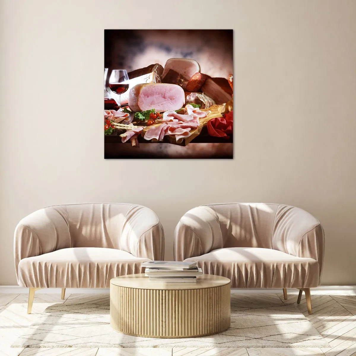 Obraz na skle - Kulinárne snívanie s karafou - 40x40 cm