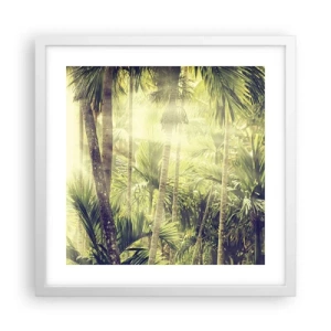 Plagát v bielom ráme - V zelenej žiare - 40x40 cm