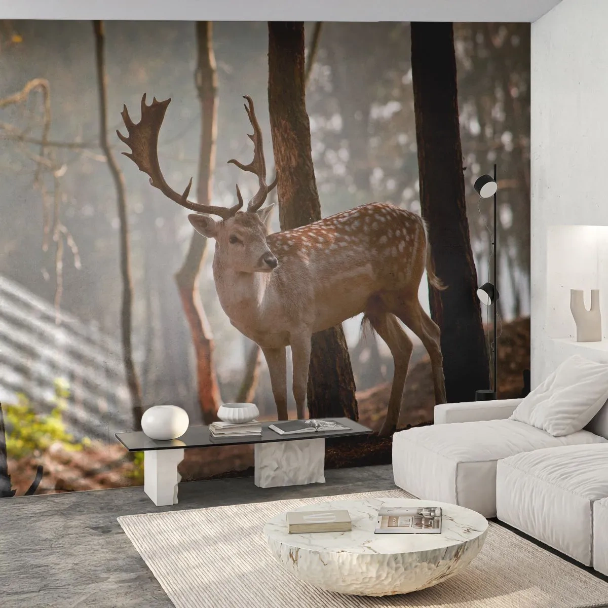 Fototapeta Standard Eco - Svetlo mladosti - Zvieratá, Jeleň, les - 450x315 cm