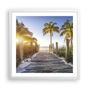 Plagát v bielom ráme - Priamo do raja - 50x50 cm