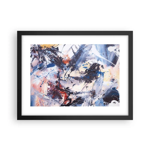 Plagát v čiernom ráme - Bláznivý tanec abstrakcie - 40x30 cm