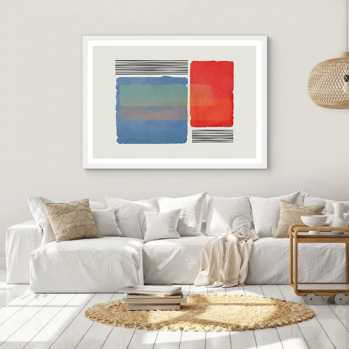 Plagát v bielom ráme - Duch a písmeno geometrie - 70x50 cm
