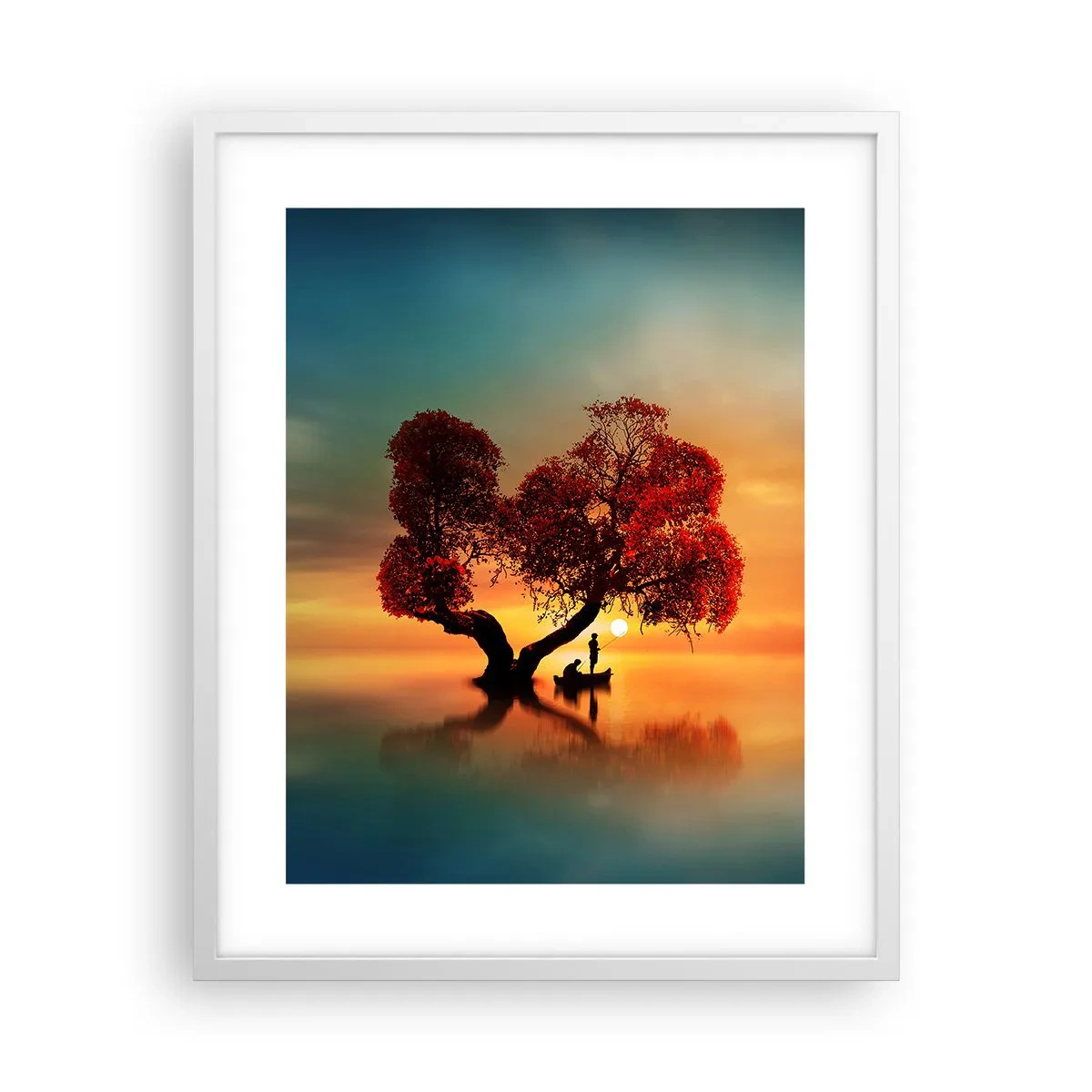 Plagát v bielom ráme - Voda a ticho vesmíru - 40x50 cm