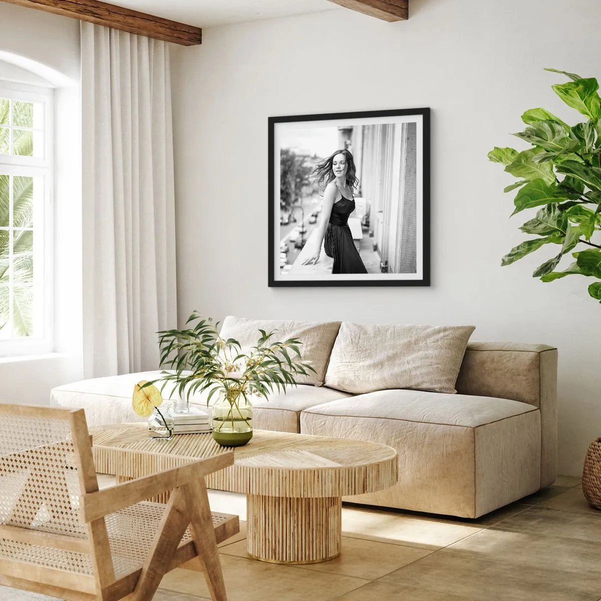 Plagát v čiernom ráme - Určite Parížanka - 50x50 cm