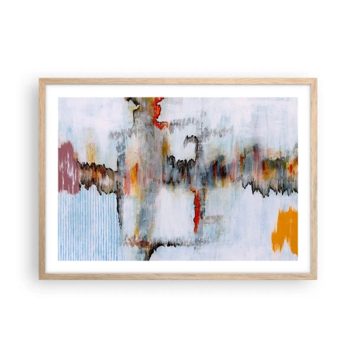 Plagát v ráme zo svetlého duba - Paličkou po vode - 70x50 cm