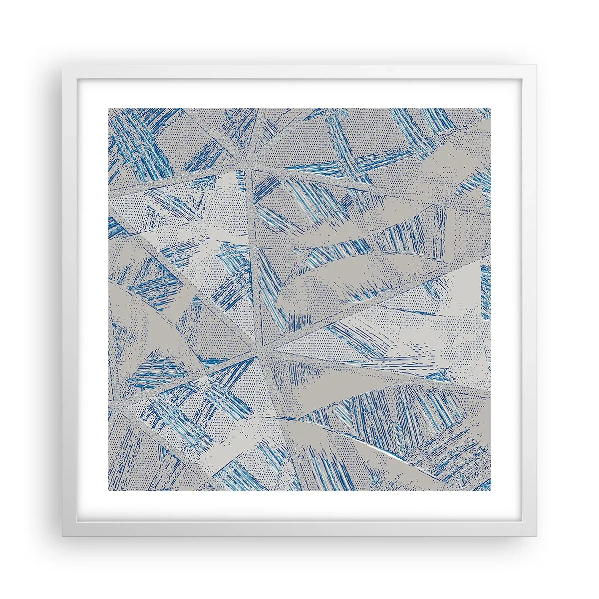 Plagát v bielom ráme - V šedo-modrom labyrinte - 50x50 cm