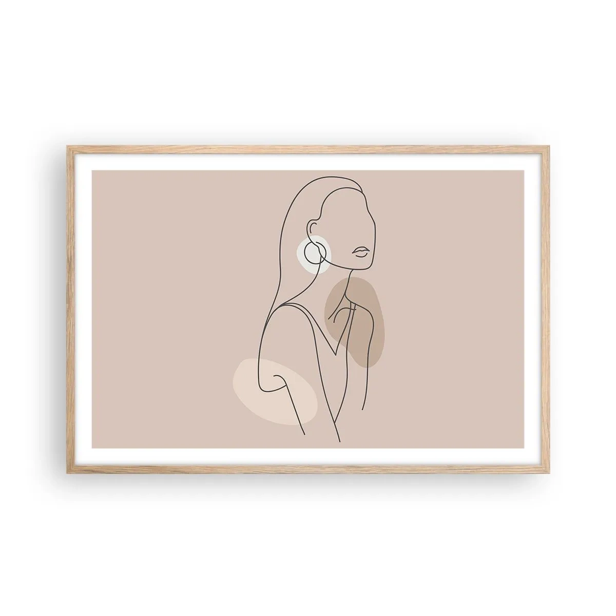 Plagát v ráme zo svetlého duba - Dievčenská ikona - 91x61 cm