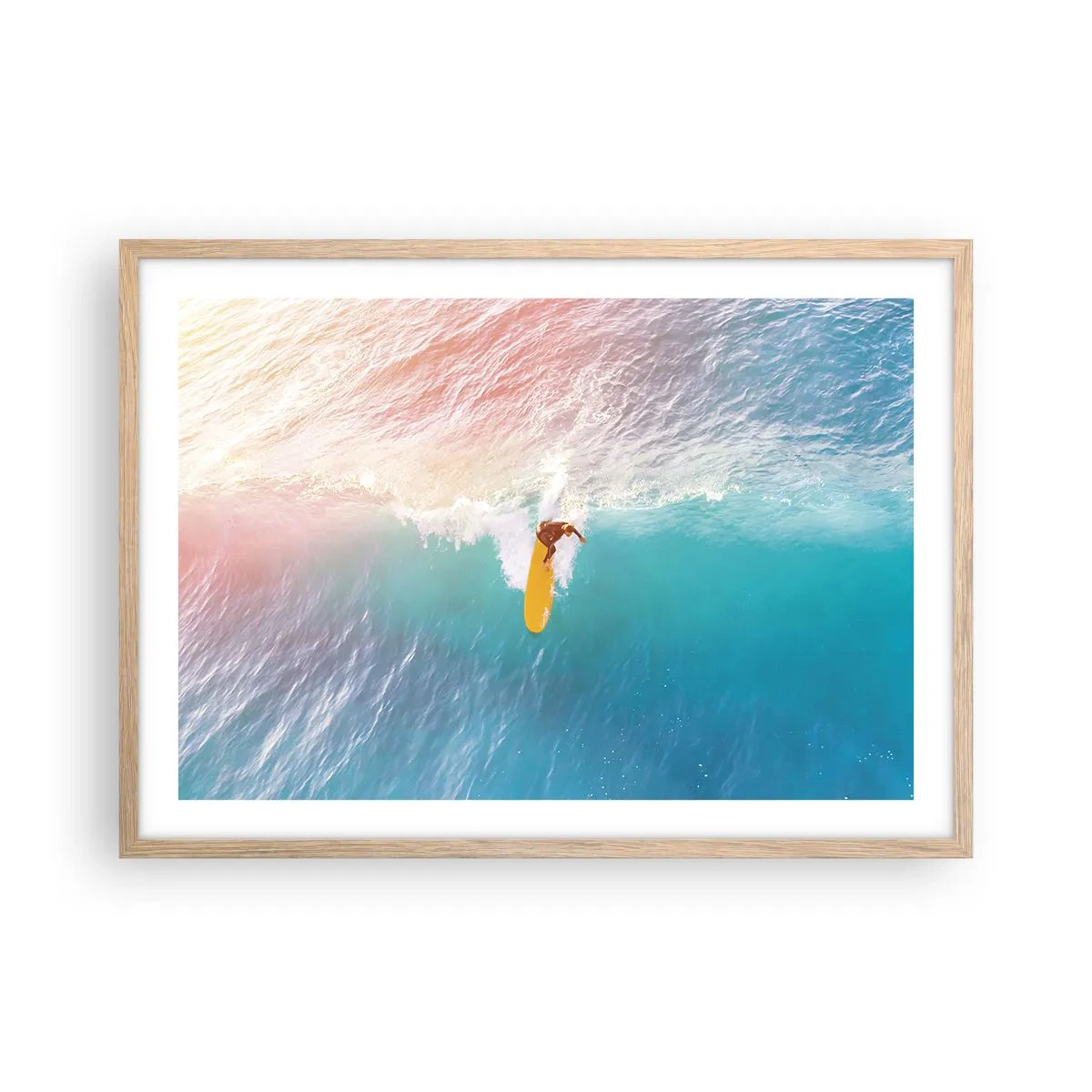 Plagát v ráme zo svetlého duba - Oceanický jazdec - 70x50 cm