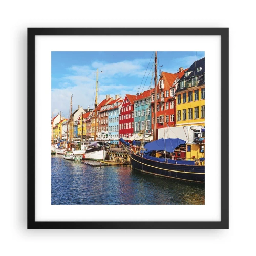 Plagát v čiernom ráme - Radostné nábrežie - 40x40 cm